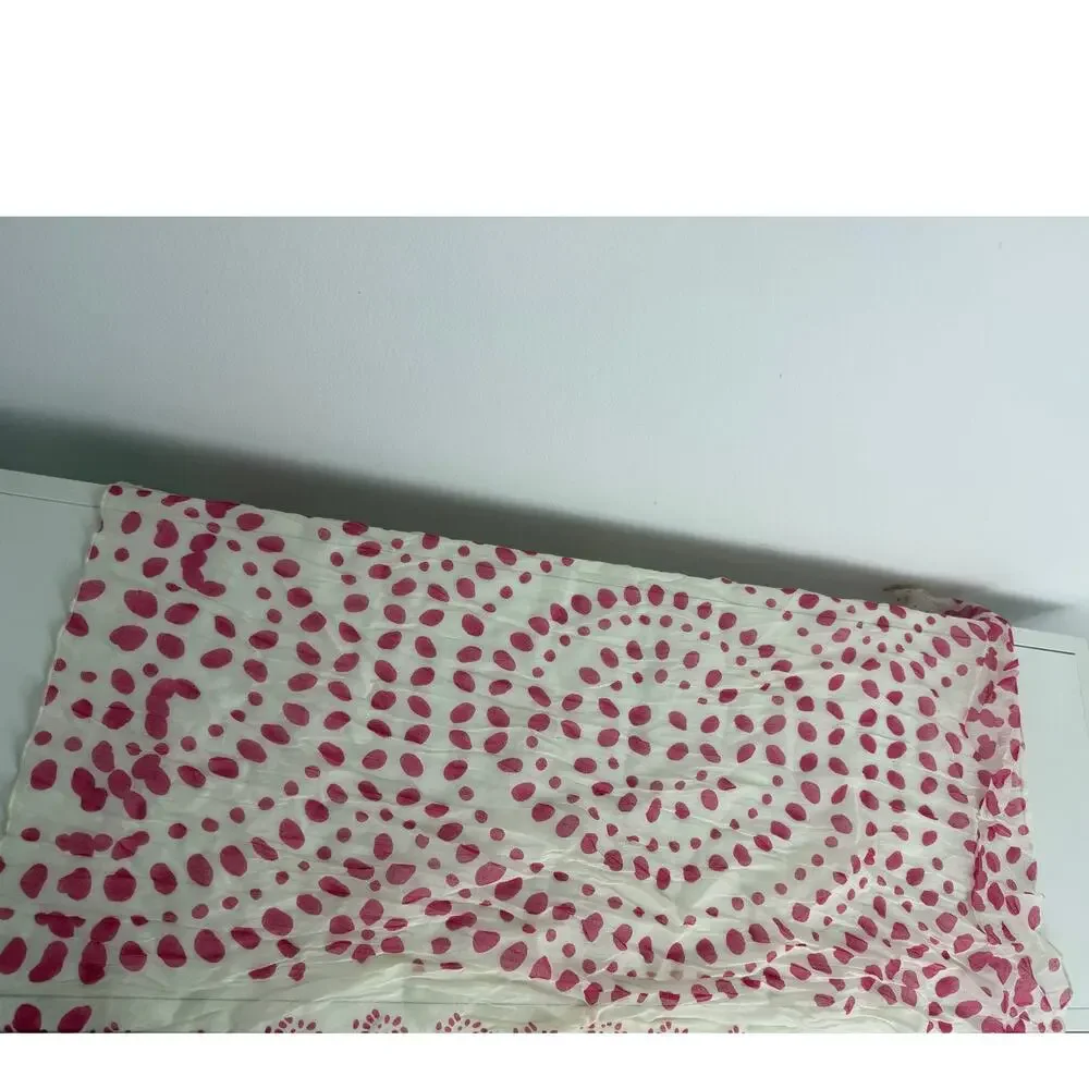 Free People Warm Wishes Bohemian Polka Dot Dark Pink/White Fabric Gift Wrap